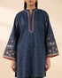 Unstitched Women's Blue Cross Hatch Shirt Dupatta